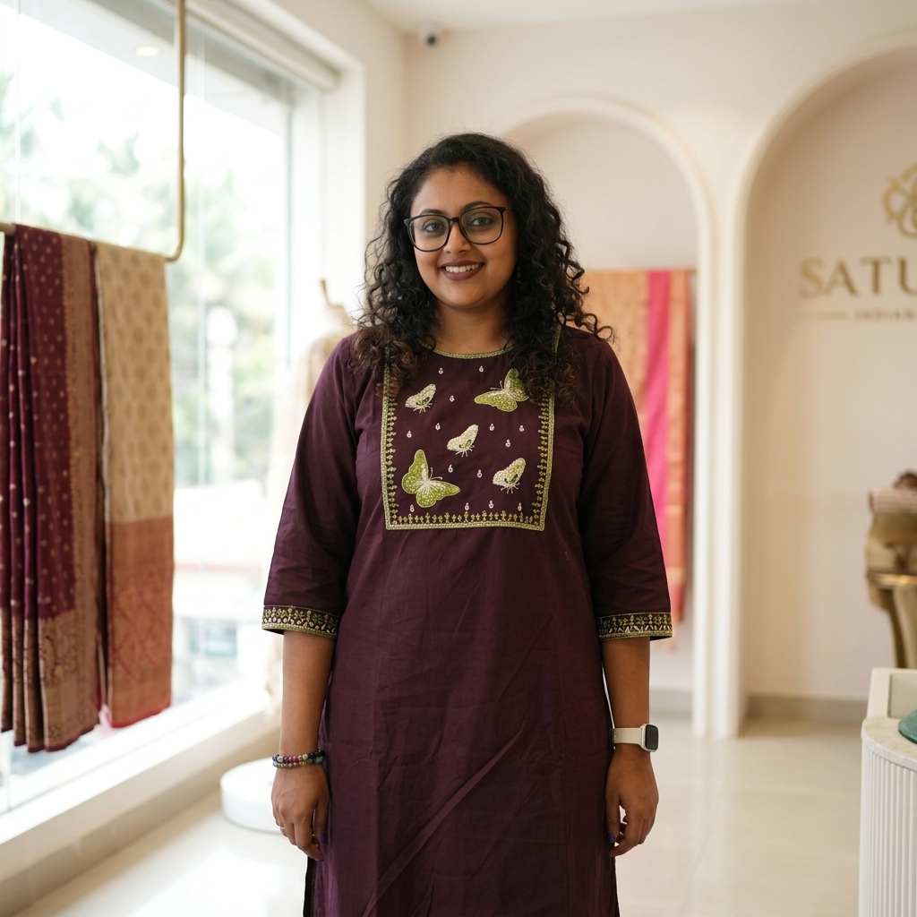 Woman wearing comfortable ethnic cord set